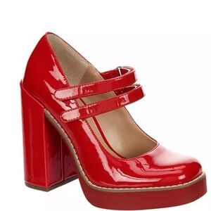 Steve Madden Red Patent Leather Mary Jane Heels never worn